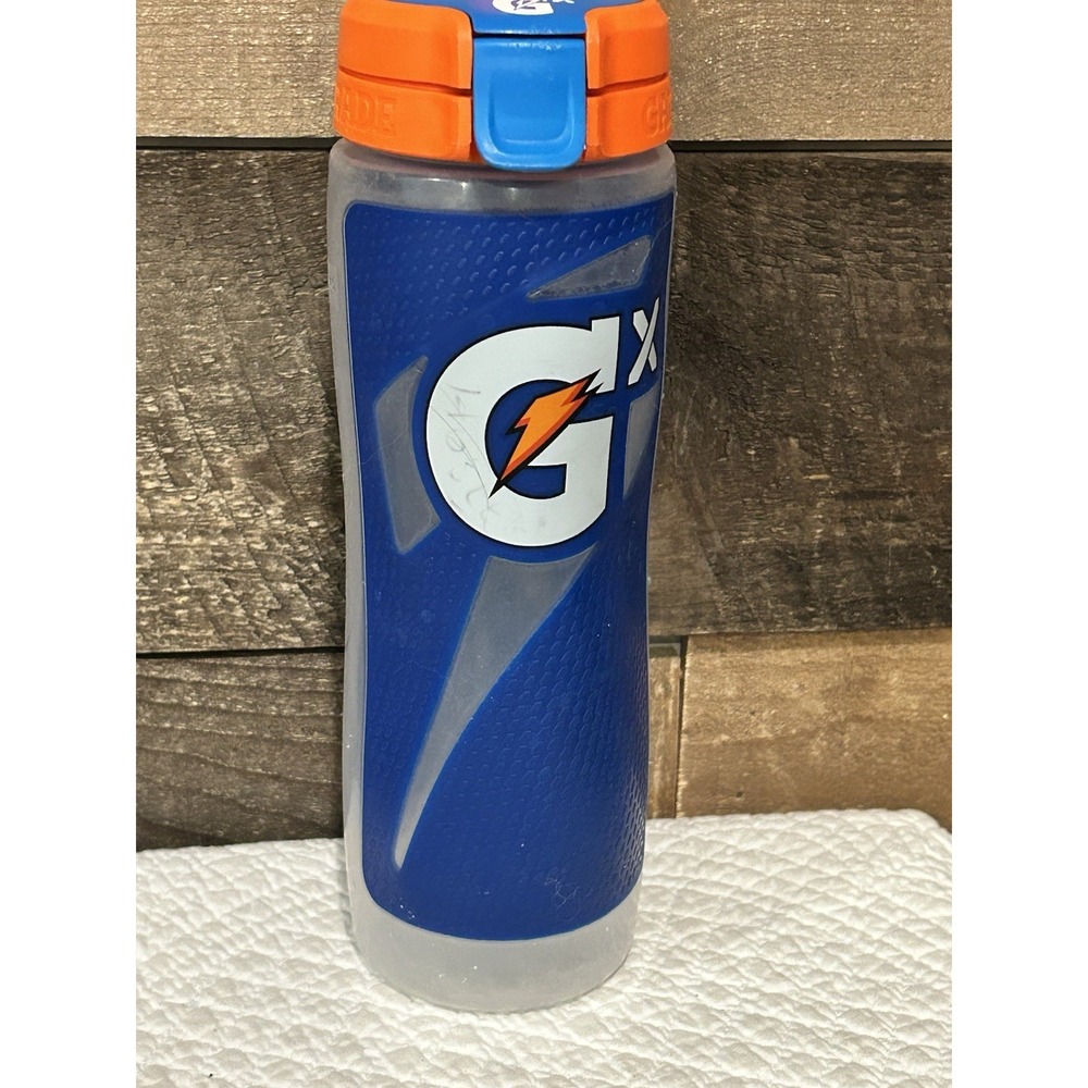 Gatorade GX 30oz Squeeze Water Bottle - Blue & Clear Bottle With Orange Cap